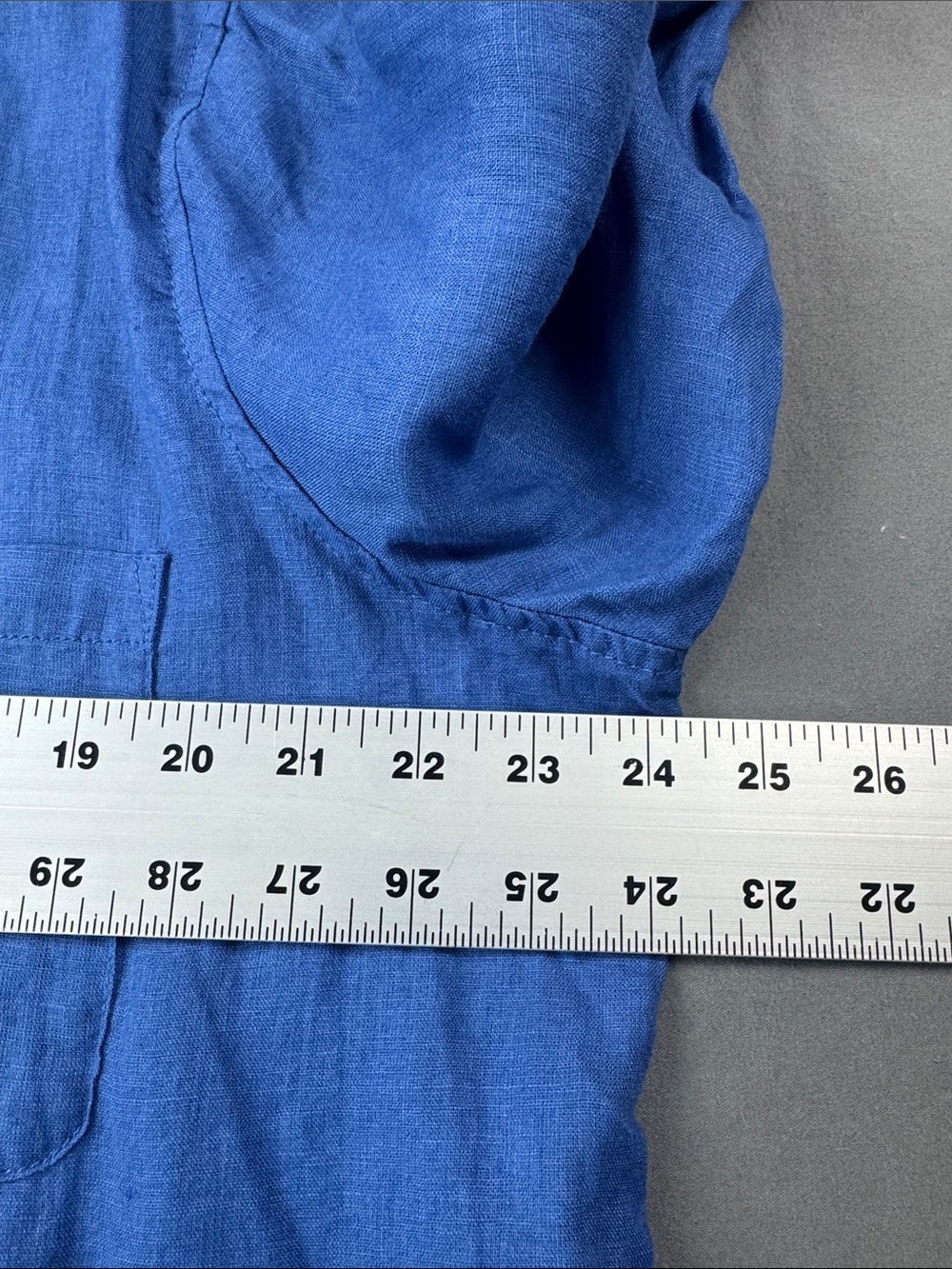Sigrid Olsen 100% Linen Colbalt Blue Button Front Shirt Tunic Roll Tab Size XL - Picture 5 of 11